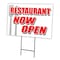 Signmission Restaurant Now Open Yard Sign & Stake outdoor plastic coroplast window, C-1216 Restaurant Now Open C-1216 Restaurant Now Open - alternate 1